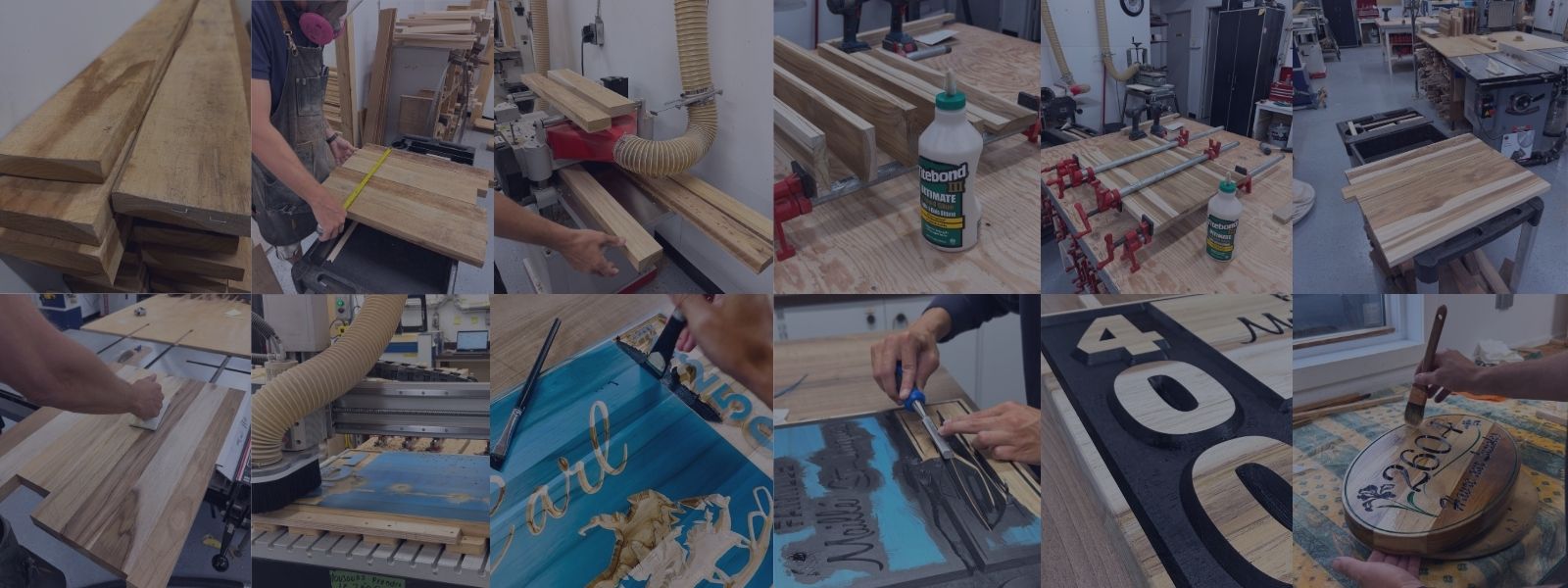 Étapes de fabrication d'une pancarte extérieure chez BoisFrancK