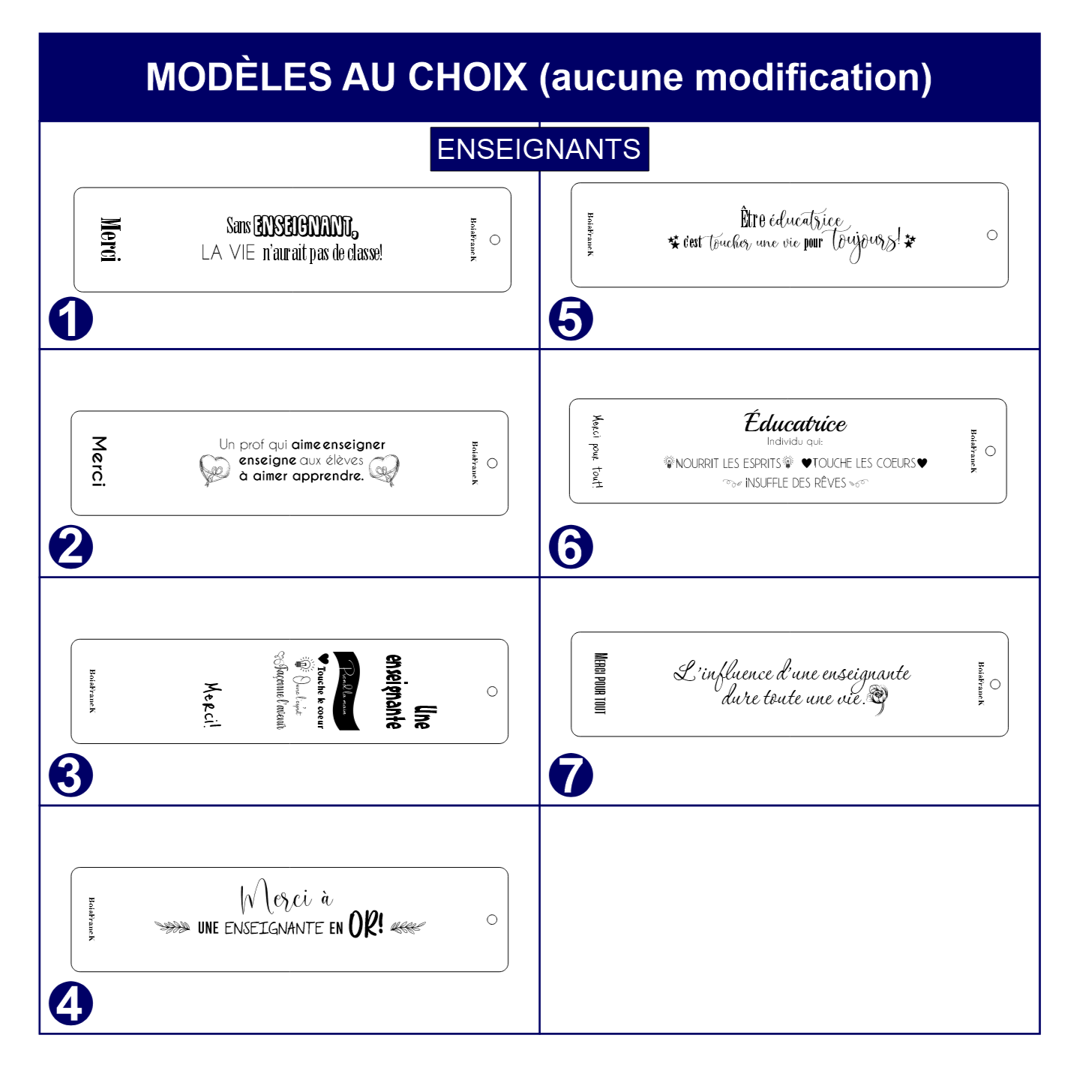 Signet pour livre en bois personnalisé