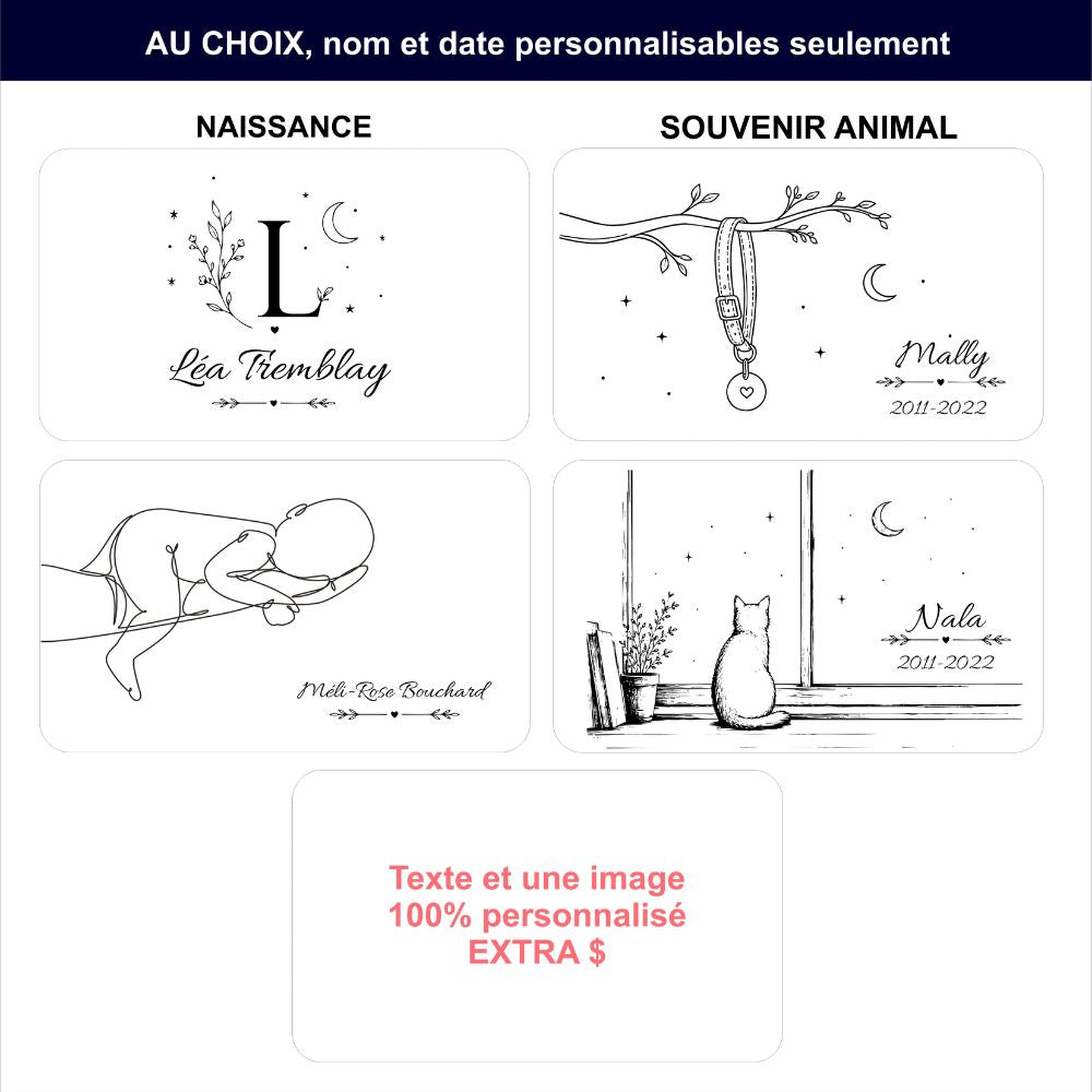 Boite en bois pour souvenir - thématique pour gravure du couvercle: naissance- souvenir animal - BoisFranCK