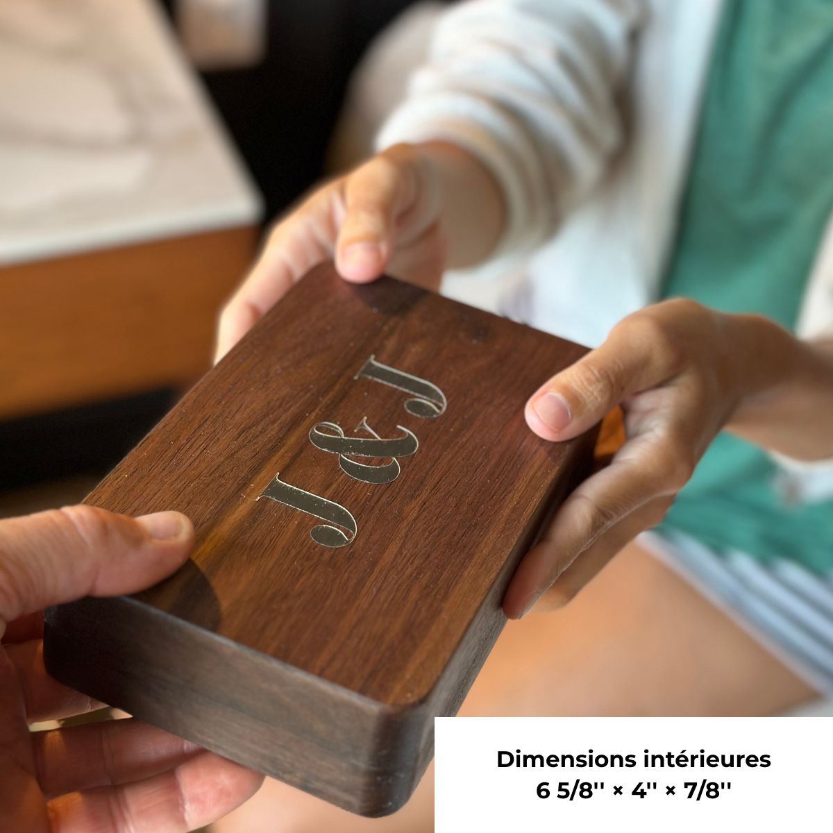 Coffret bijoux personnalisé mariage- initiales- BoisfrancK
