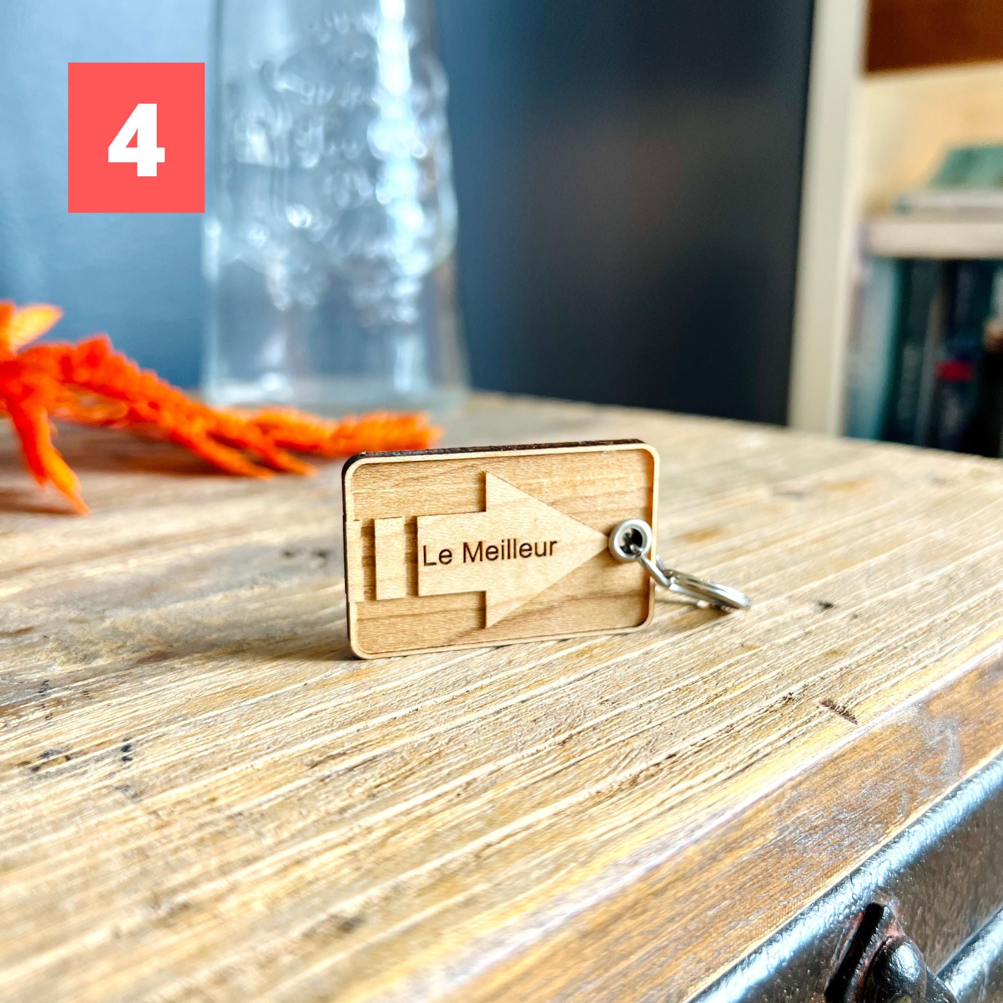 Porte clé en bois personnalisé-Le meilleur-BoisFrancK