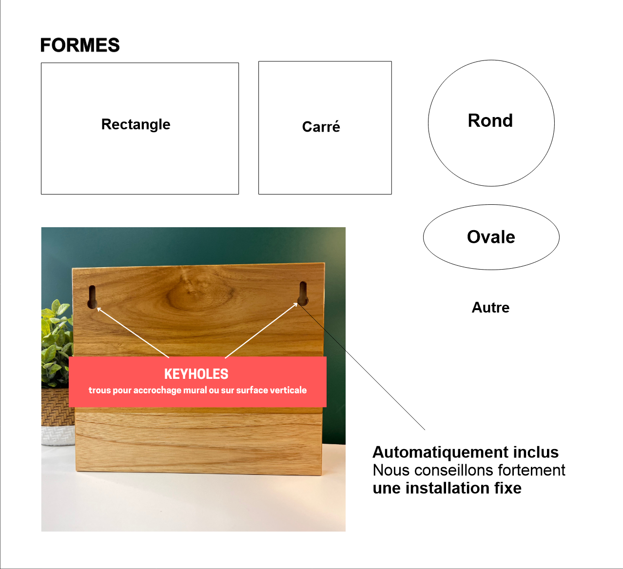Pancarte extérieure en bois avec logo pour entreprise