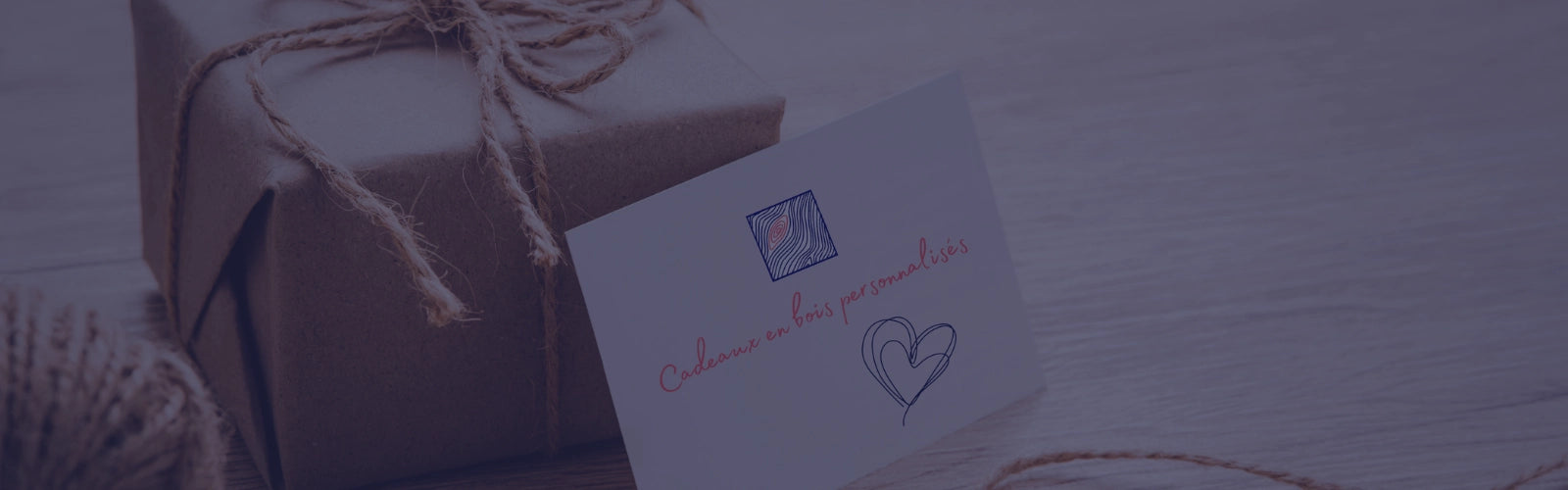 cadeaux papier kraft avec carte BoisFrancK cadeaux personnalisés en bois