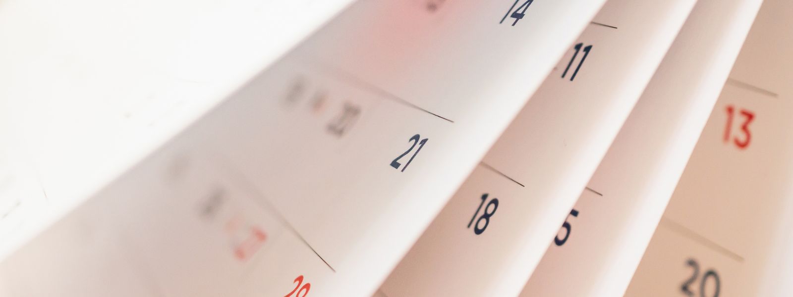 page d'un calendrier