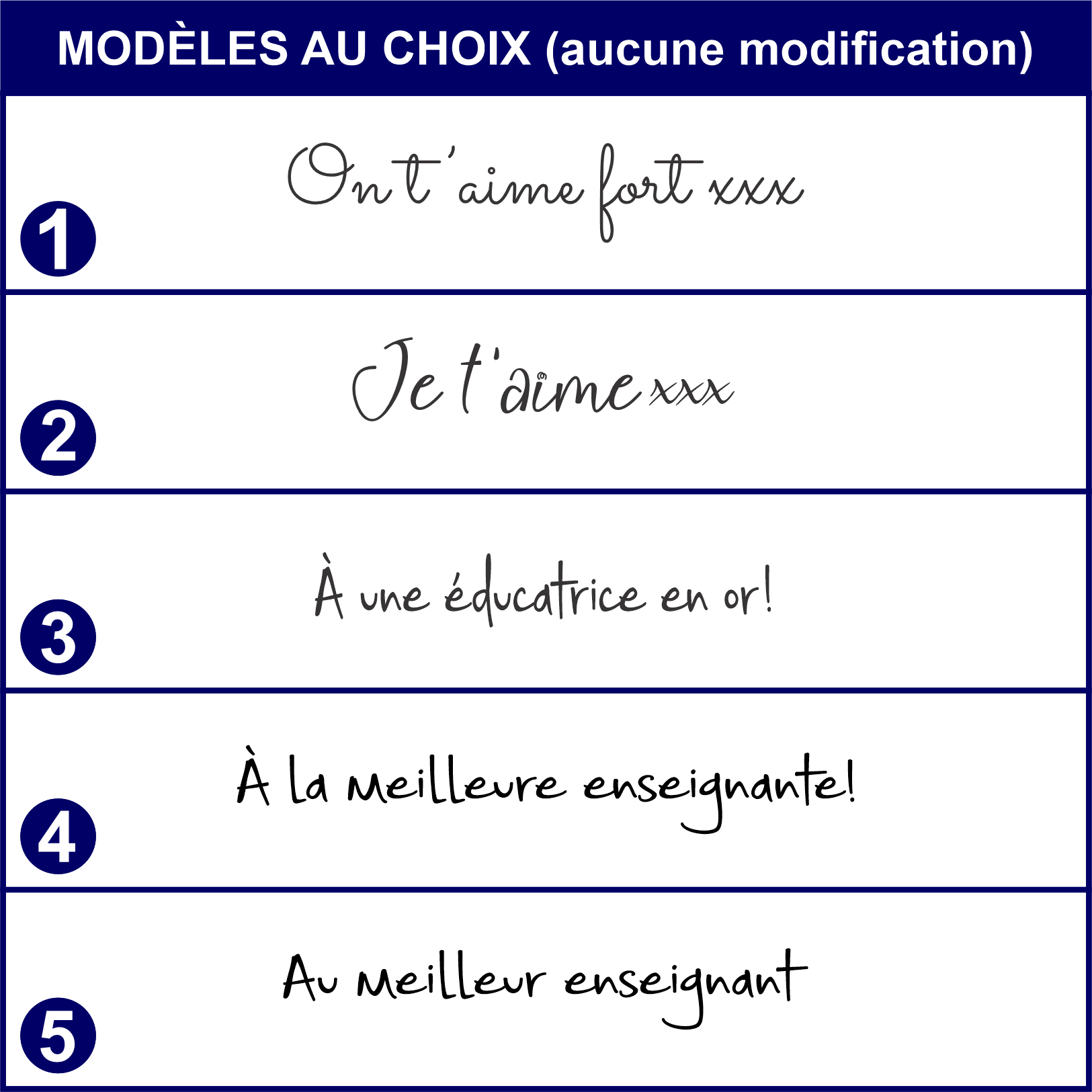Modèles au choix possibles- texte sur le support en bois - BoisFrancK