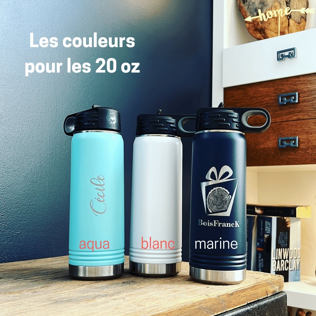 Les couleurs de bouteilles isothermes 20 oz-BoisFrancK