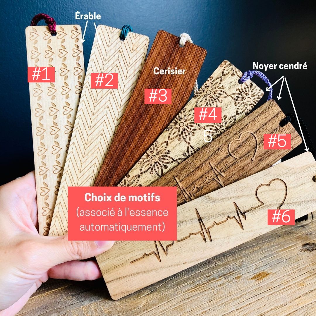 Signets personnalisés en bois- choix de motifs au verso- BoisFrancK
