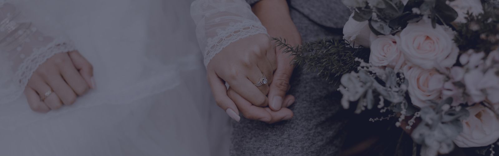 mains entrelacées d'un couple de mariés le jour de leur mariage