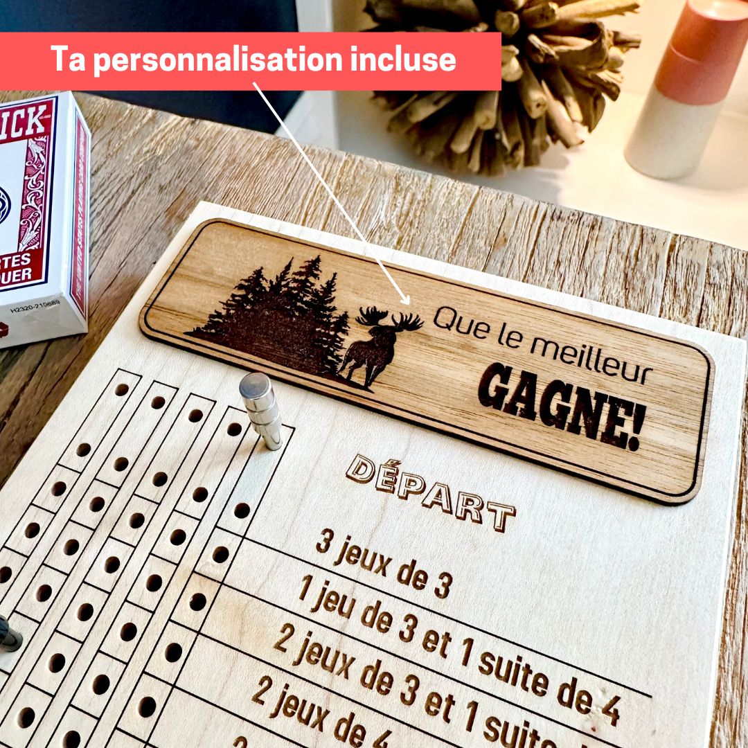 Plaquette personnaliable sur jeu de Frustration Rummy-BoisfrancK