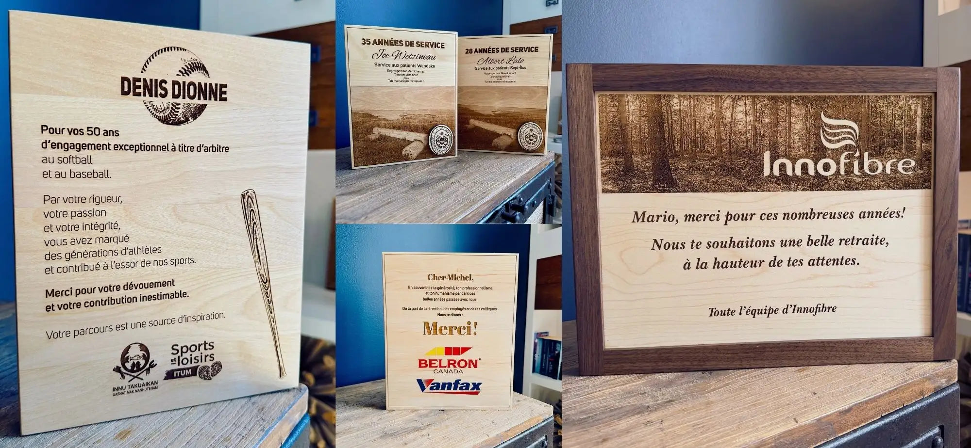 plaques de remerciement-cadeau d'entreprise en bois personnalisé- BoisFrancK