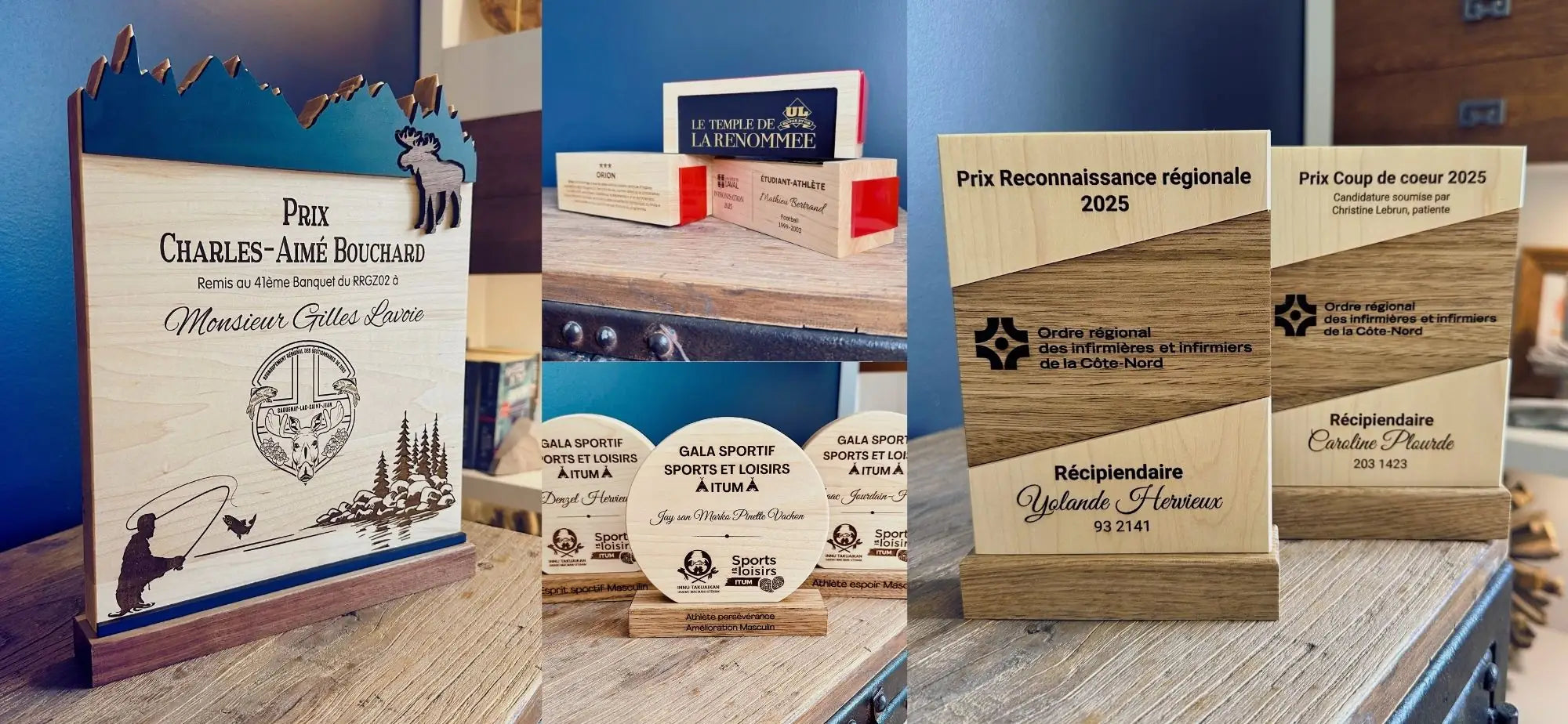 Différentes gammes de trophées en bois personnalisés - BoisFrancK