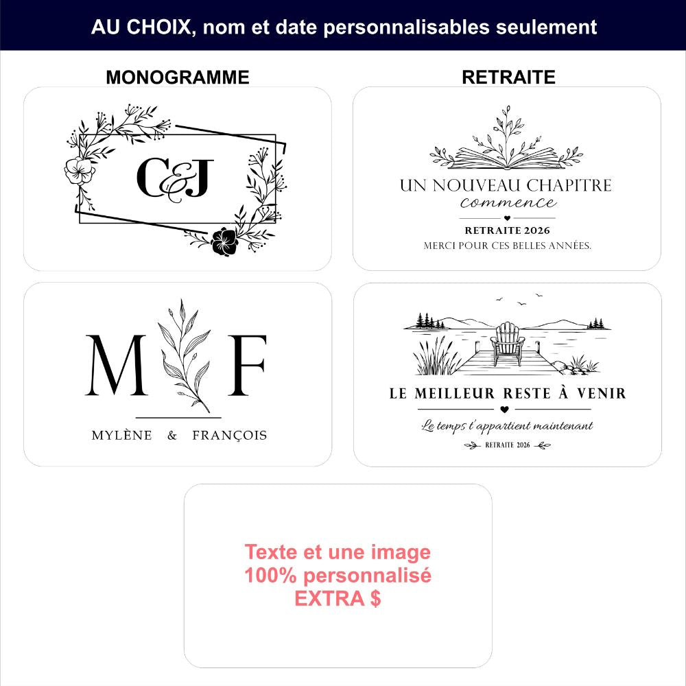 Boite en bois pour souvenir - thématique pour gravure du couvercle: monogramme - retraite
