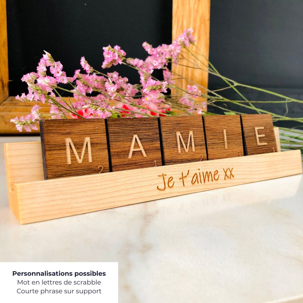 Mamie en lettres de scrabble- cadeau déco pour la fête des mères- BoisFrancK