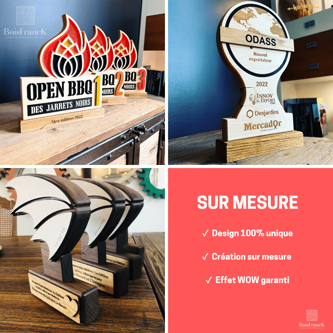 Trophée personnalisé en bois