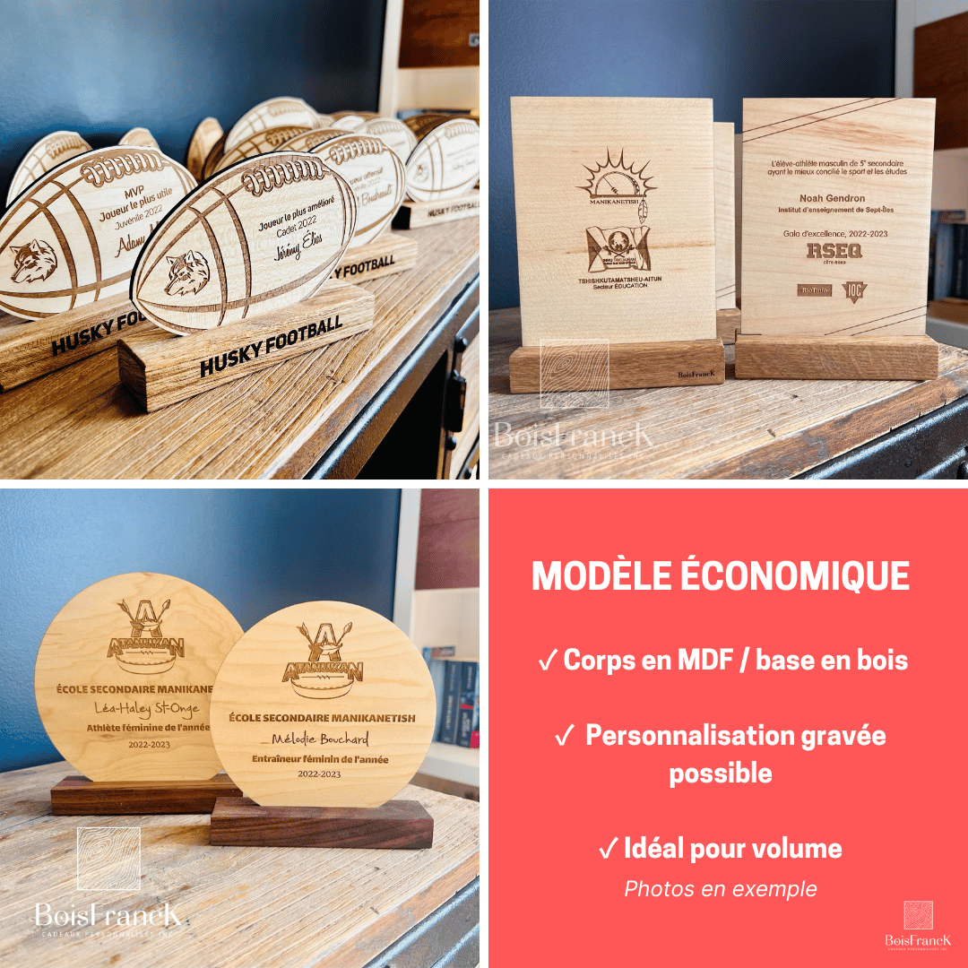 Exemples de trophées en bois économiques et personnalisable - MDF et bois-BoisFrancK
