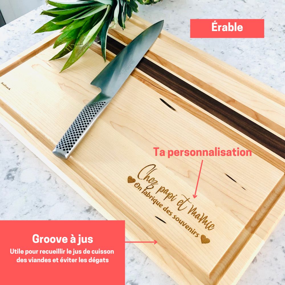 Planche à découper personnalisée avec insertions
