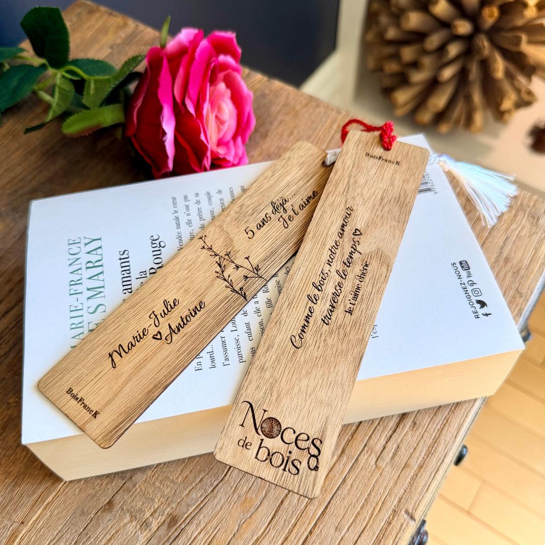 Signet personnalisé - noces de bois - 5 ans de mariage - BoisFrancK