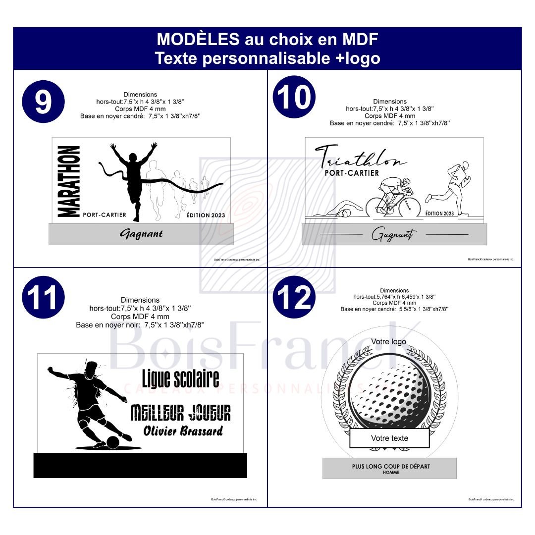 24 récompenses : 12 Médailles et 12 trophées à offrir au vainqueur de  tournois de jeux de société concours cadeaux