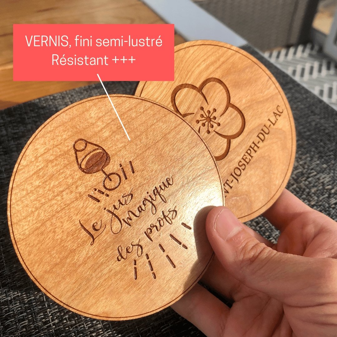 Sous-verre personnalisable en bois / Dessous de verre personnalisé