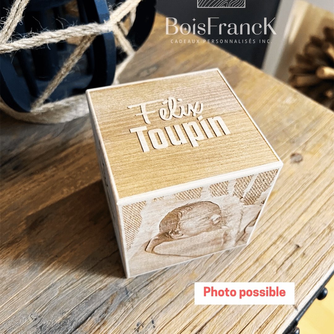 Cube de naissance avec photo-BoisFrancK