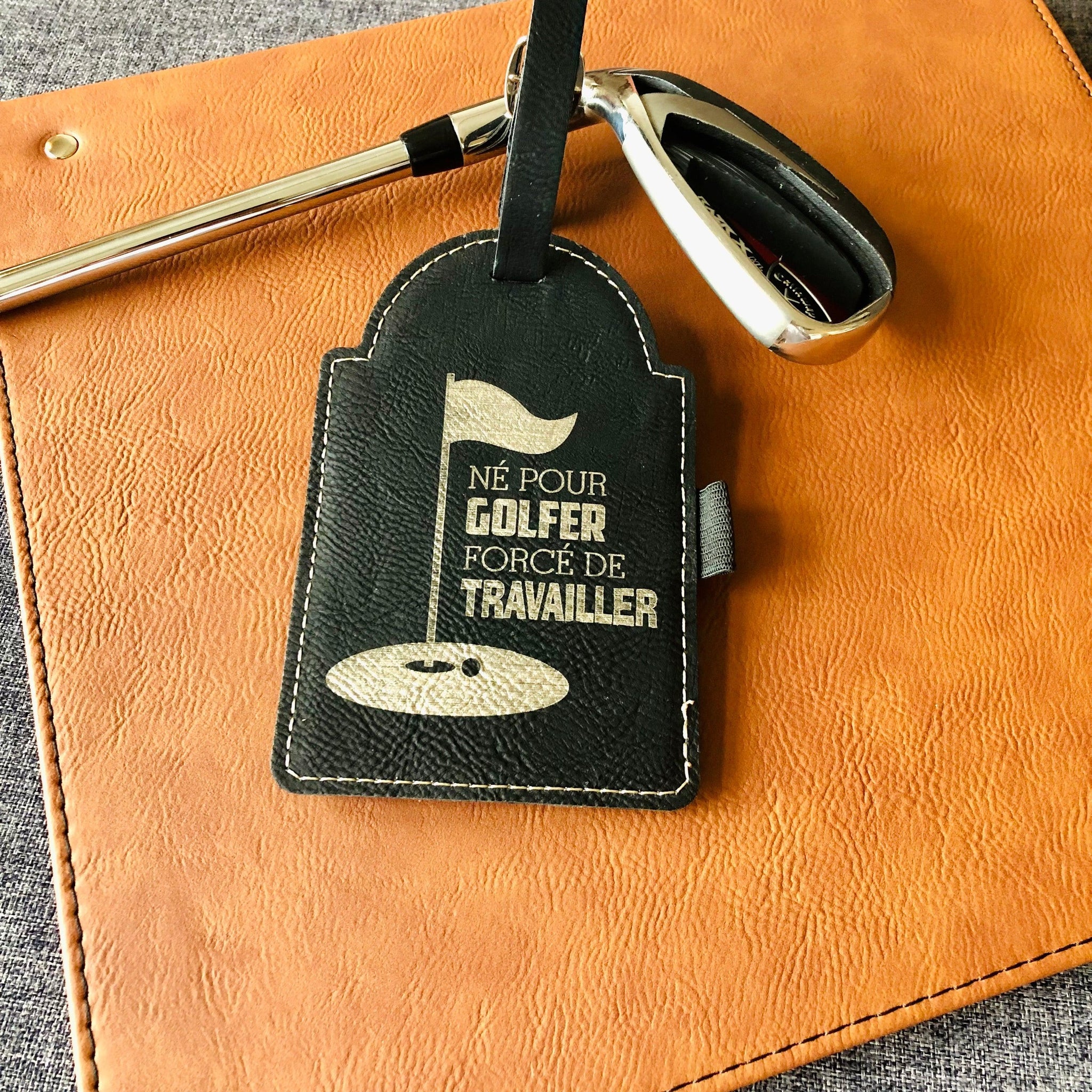 Personnalistion d'un recto d'un porte-tees de golf-né pour golfer-BoisFrancK