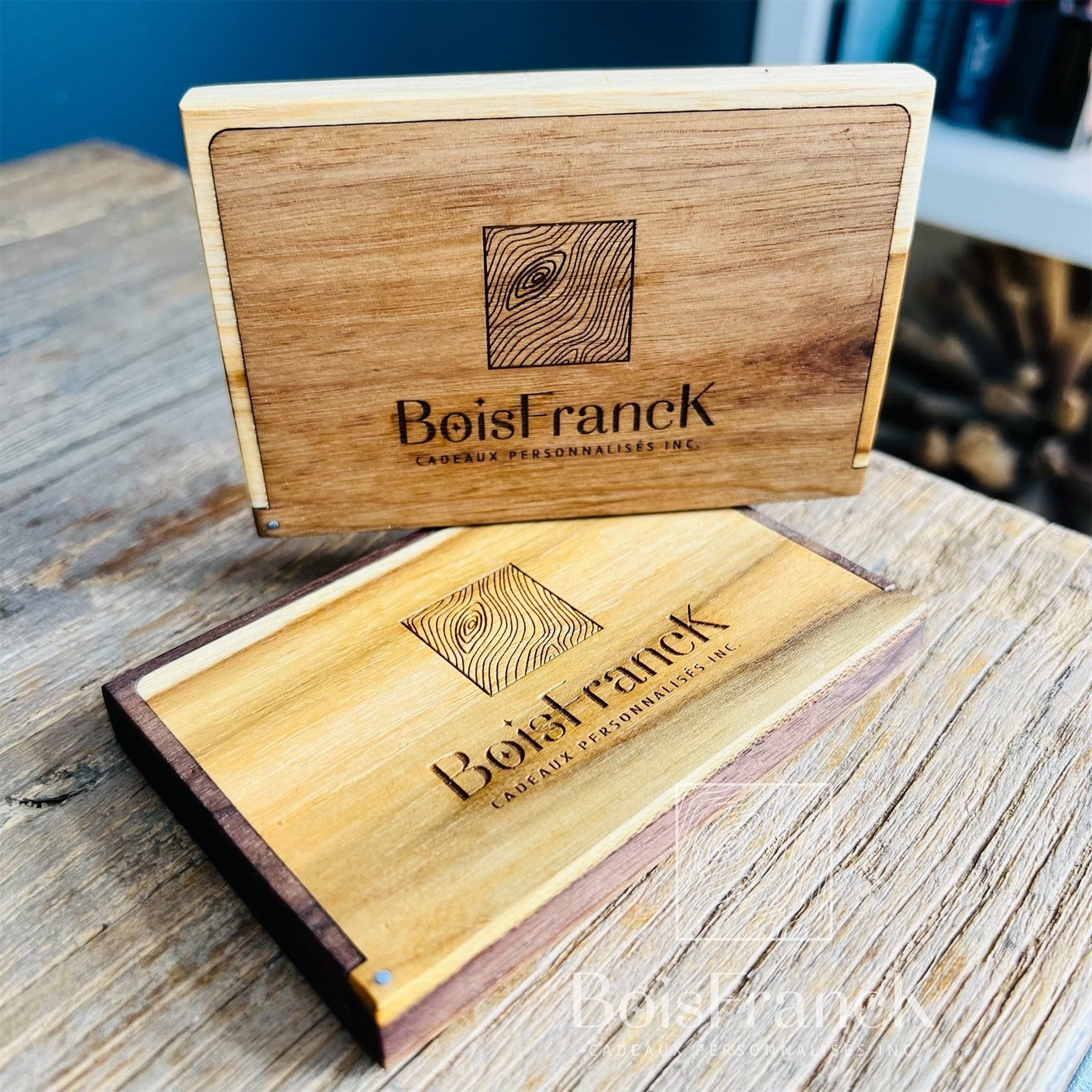 porte-cartes d'affaire de poche en bois personnalisé-BoisFrancK